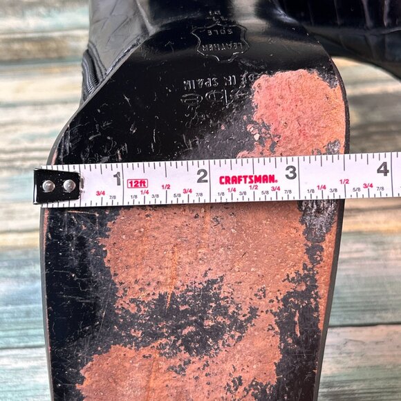 Bebe Ankle Boot Womens 11M Black Croc Print Leather Square Toe Club Edgy Modern - Picture 10 of 12